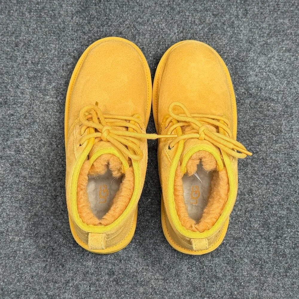 UGG Neumel II Boots Youth 4 Gold Yellow Suede Shearling Winter Chukka Snow Shoes